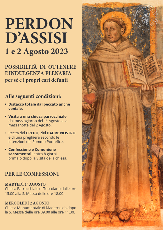 Perdon d'Assisi 1 e 2 agosto 2023