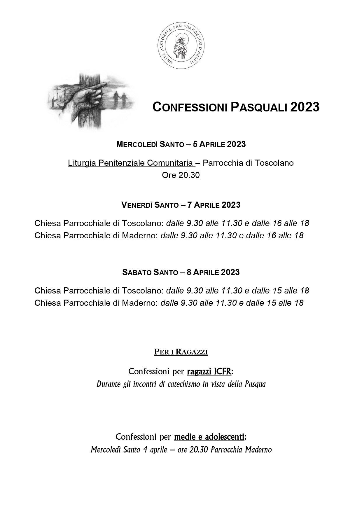Confessioni Pasqua 2023