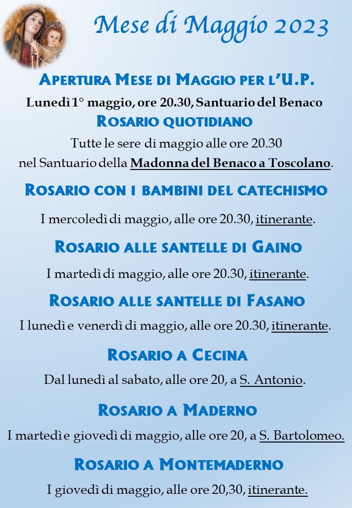 Rosari nel mese di maggio 2023
